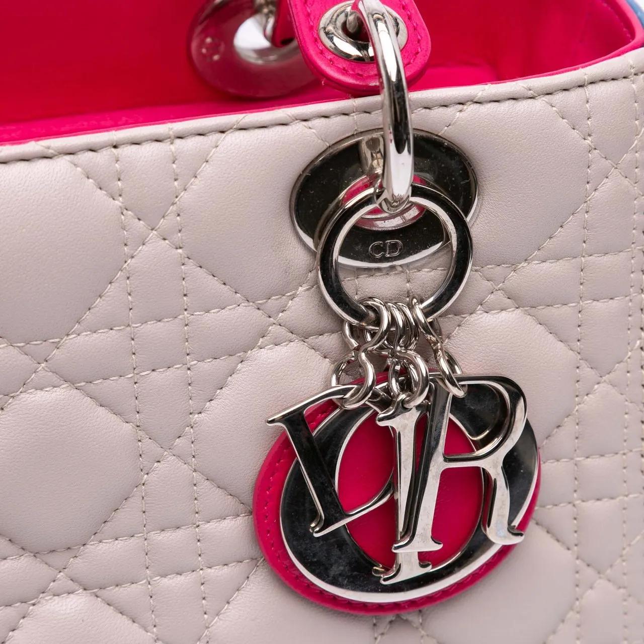 Thumbnail - Christian Dior Hobo Bags - Medium Tricolor Lambskin Cannage Lady Dior - Gr. unisize - in Braun - für Damen