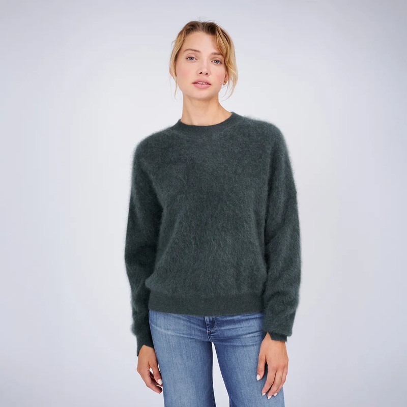 True Religion Pullover - Gerader Schnitt- Logo-Stickerei- Rundhalsaussc oliv(Image 6)