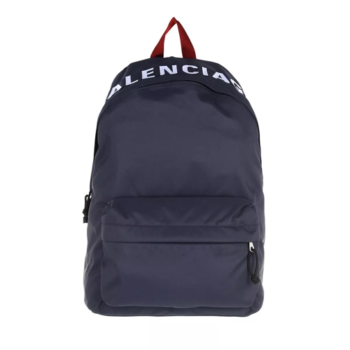 Balenciaga Wheel Backpack Navy Blue/Red Rucksack