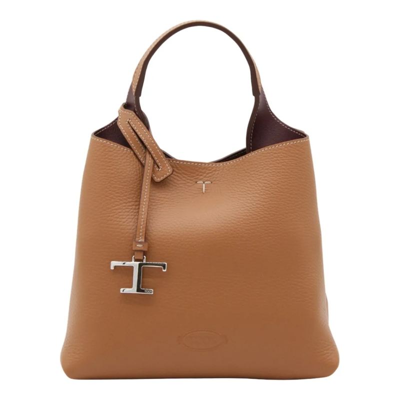 Tod's Schultertasche Structured Tote Bag With Smooth Pebbled Texture Brown