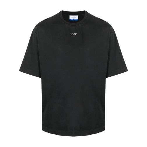 Off-White T-shirts Black Cotton T-Shirt Black