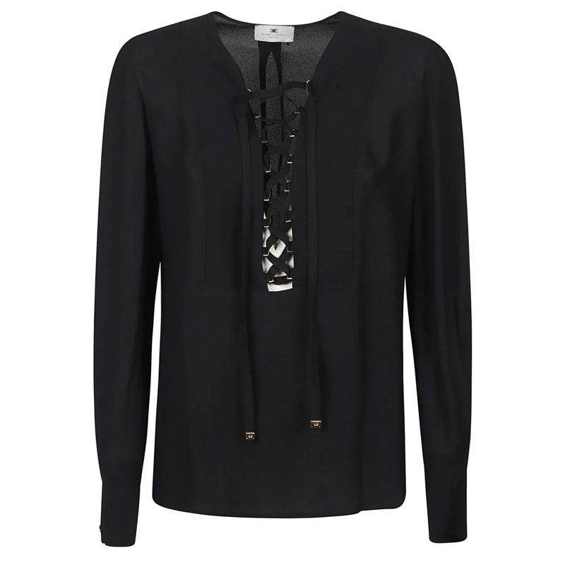 Elisabetta Franchi Chemisier Long Sleeve Blouse Black schwarz