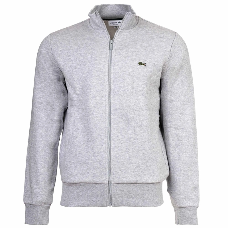 Lacoste  Lacoste LACOSTE Herren Sweatjacke mit Stehkragen - grau
