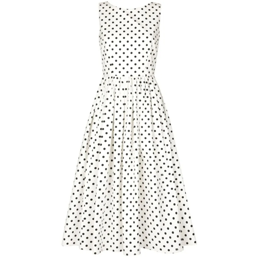 Dolce&Gabbana Midi Jurken Midi Dress With Small Polka Dots White