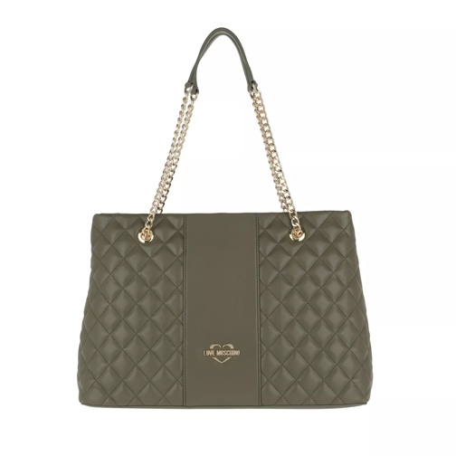 Love Moschino Quilted Nappa Shopping Bag Verde Boodschappentas
