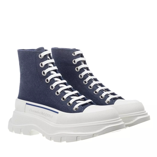Alexander McQueen Tread Slick Boots Indigo Blue/White Schnürstiefel