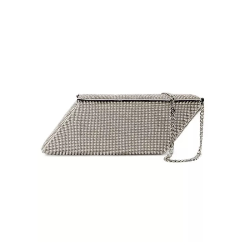 Kara Crossbodytas Parallelogram Bag  - White - Brass White