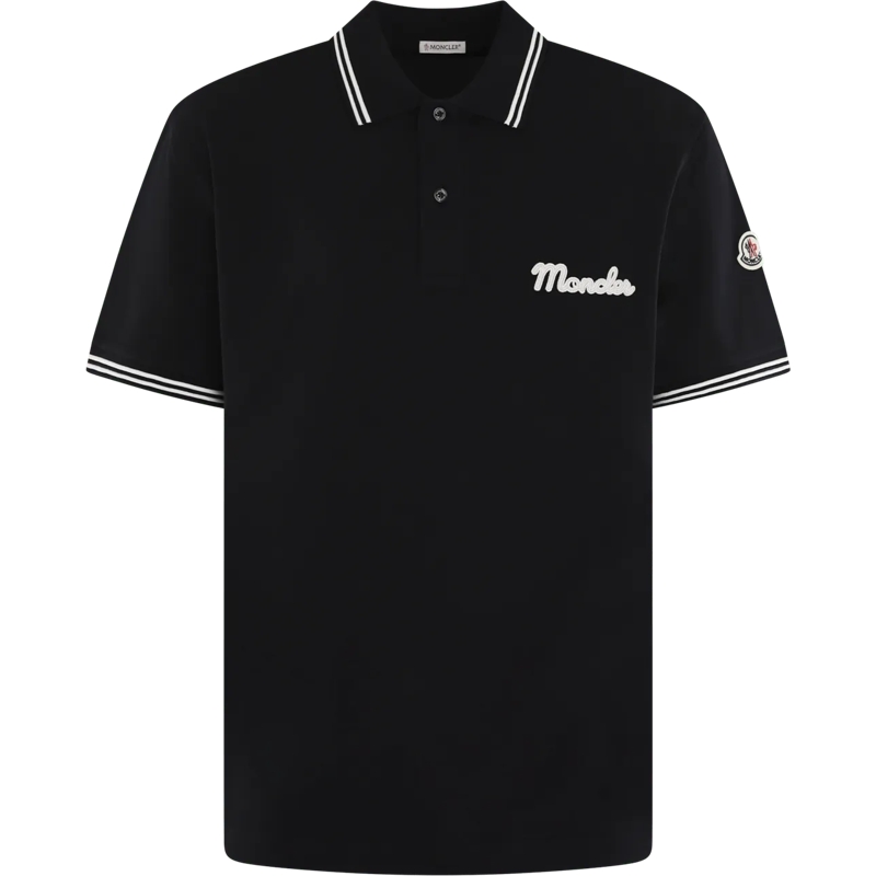 Moncler Polohemd Heren Embroidered Logo Polo Blauw blau