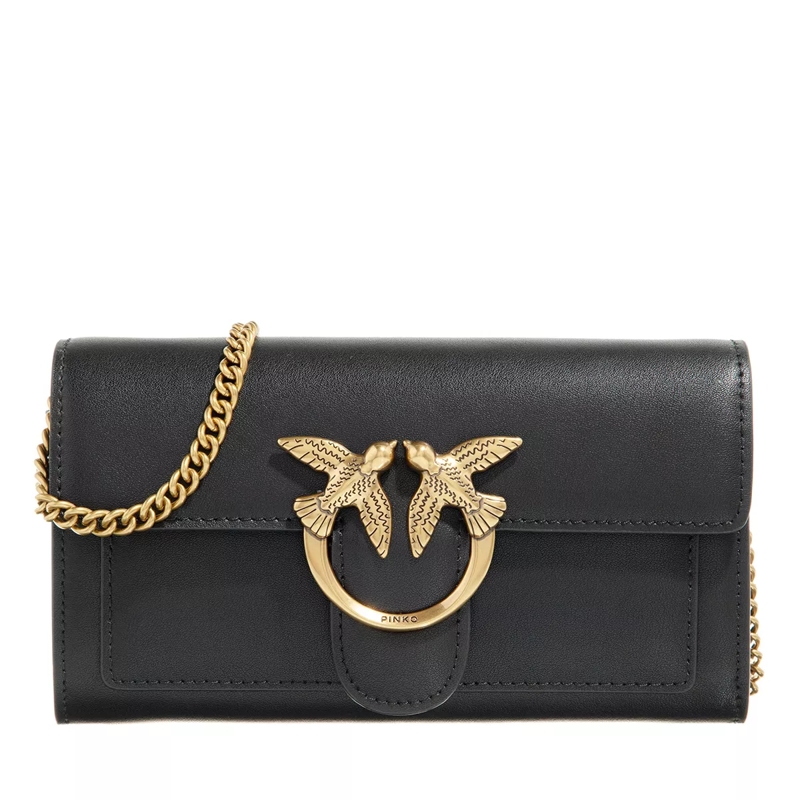 Pinko Wallet On A Chain Love One Wallet C Nero-Antique Gold