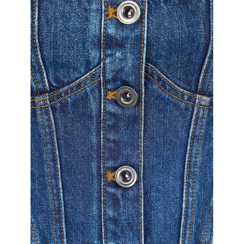Self Portrait Top SELF-PORTRAIT DENIM CORSET TOP hellblau(Image 3)