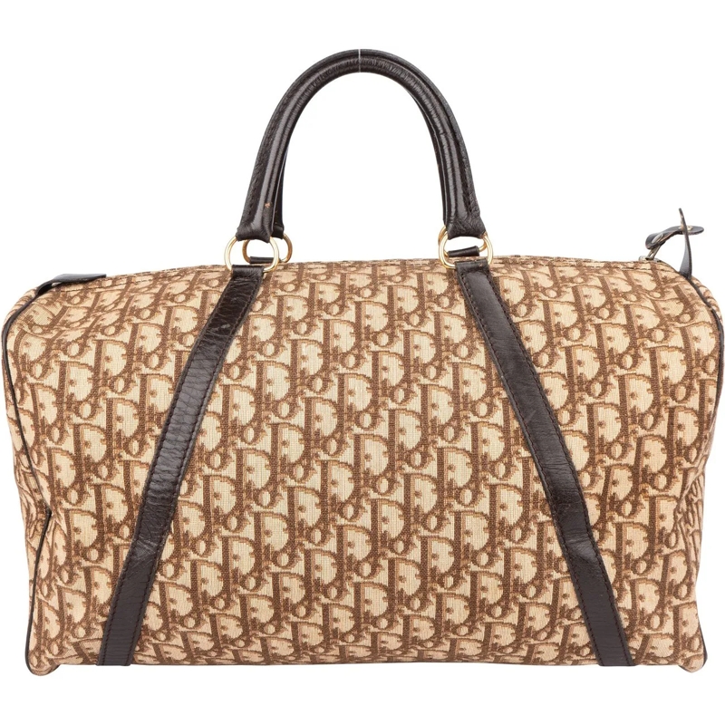 Christian Dior Schultertasche Christian Dior Trotter Monogram Boston 40 Handbag braun