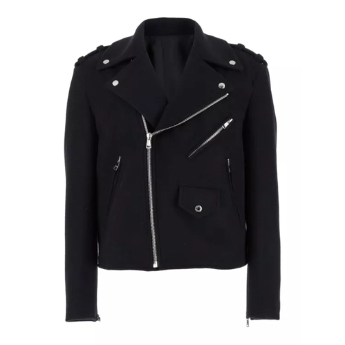 Balmain Iker Jacket With Zip In Black Wool Black 