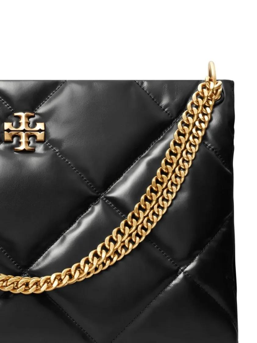 TORY BURCH Zwarte Schoudertas met Ketting en Magneetsluiting Black Dames