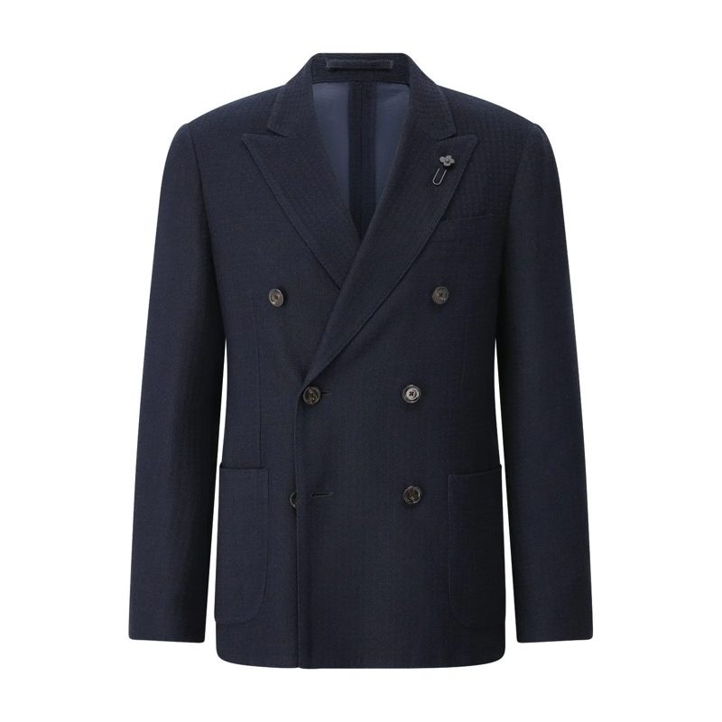Lardini Colbert Doppelreihiges Sakko Dunkelblau