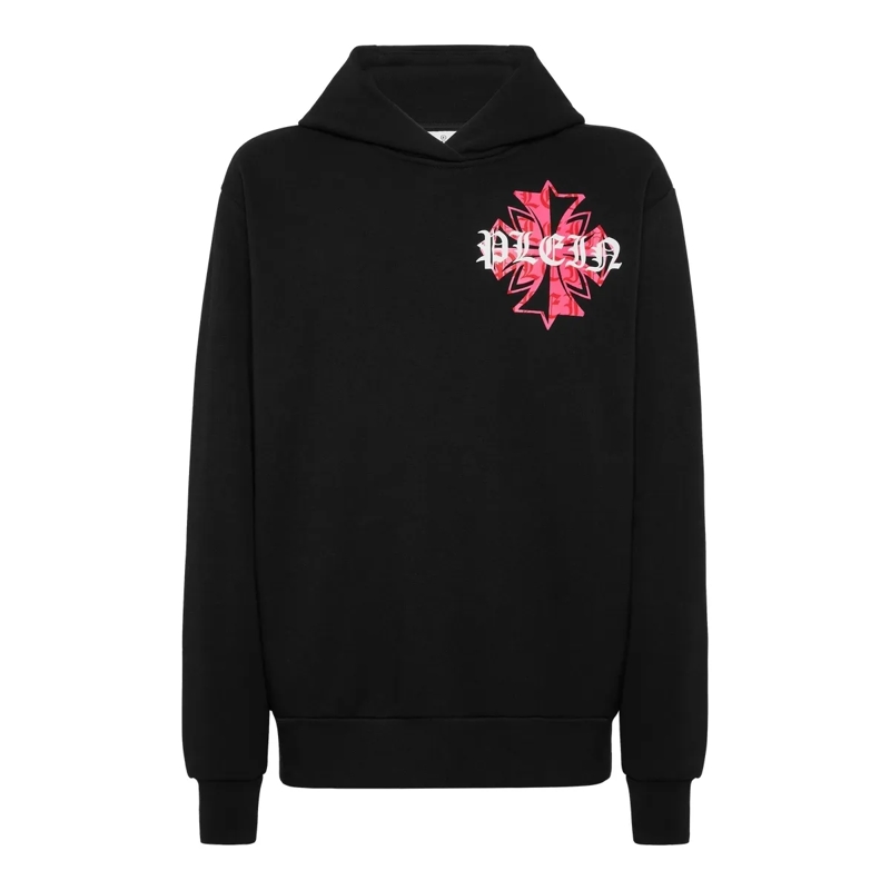 Philipp Plein Top Hoodie Sweatshirt Crest schwarz