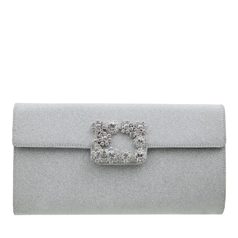 Roger Vivier Clutch Flower Buckle Clutch Argento