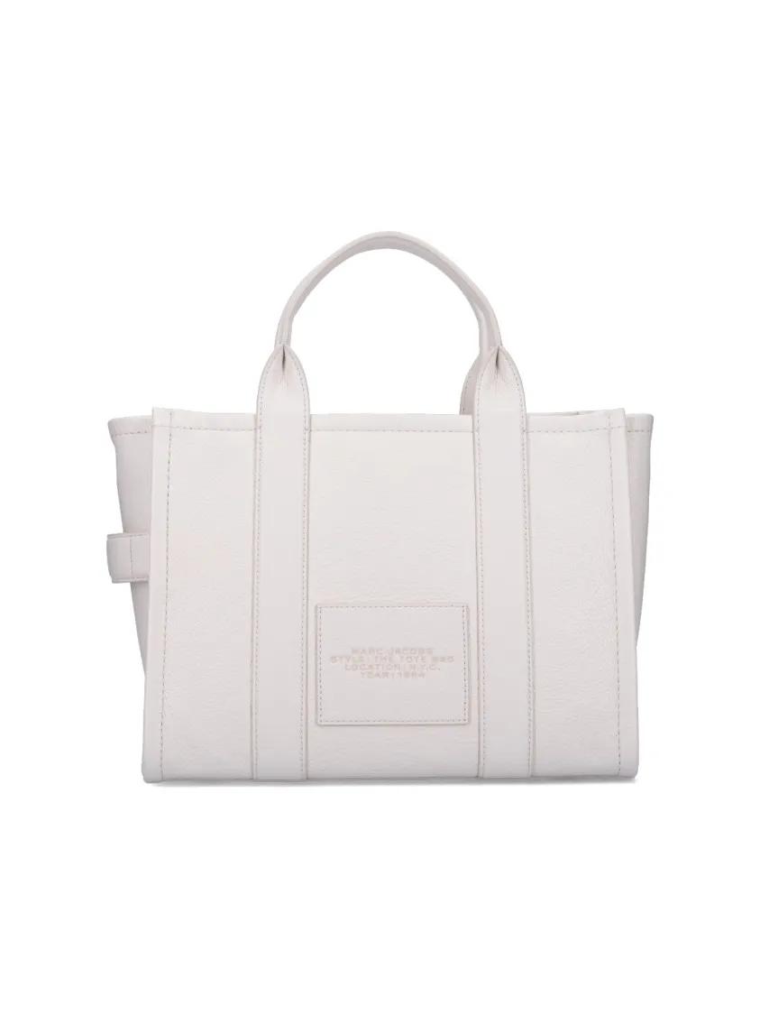 Marc Jacobs Shoppers & Totes Medium 'The Leather' Tote Bag – White in wit