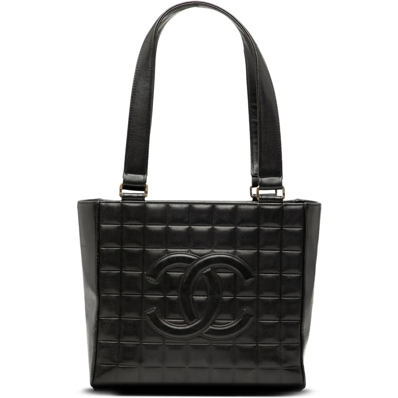 Chanel Shopper CC Choco Bar Lambskin Tote schwarz