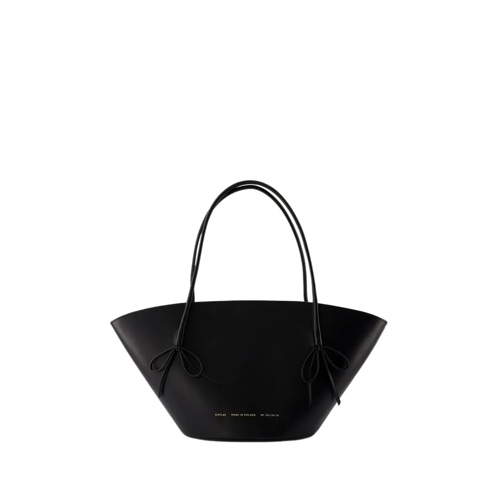 Chylak Big Shopper Bag With Bows - Leather - Black Black Tote