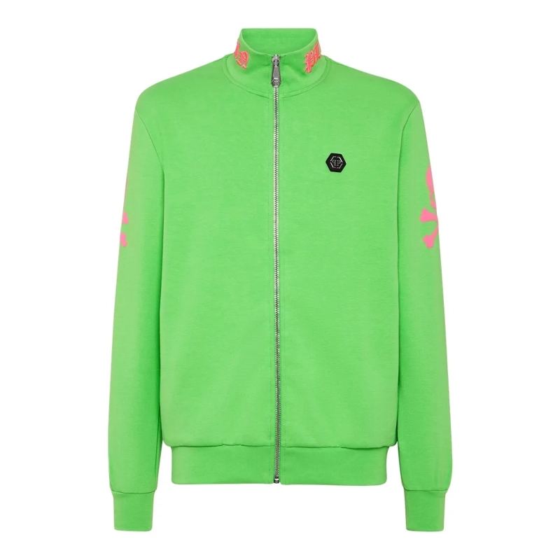 Philipp Plein Daunenjacke Sweatjacke Skull&Bones grün