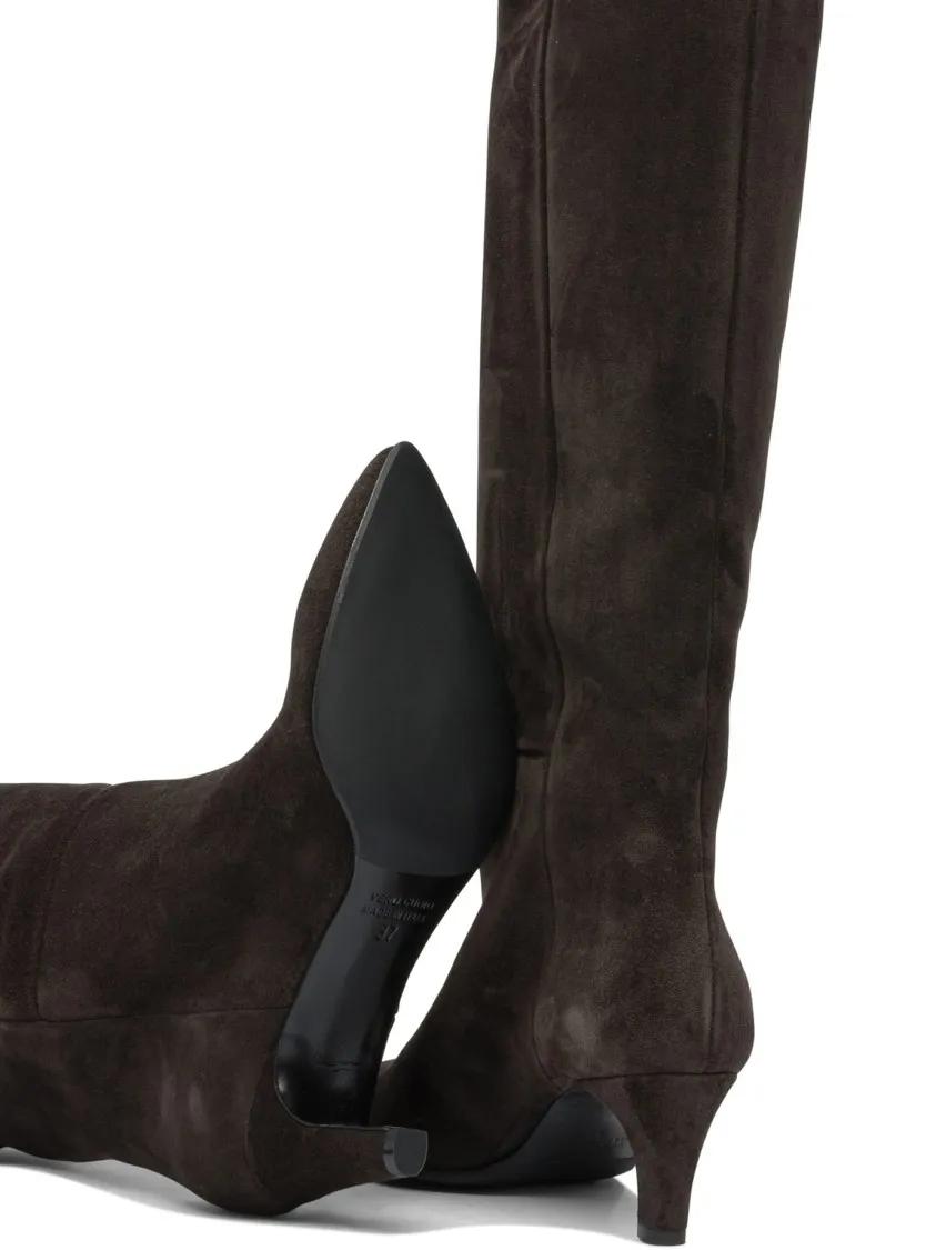Thumbnail - Strategia Stiefel - Knee-High Brown Suede Boots With Pointed Toe - Gr. 37,5 (EU) - in Schwarz - für Damen