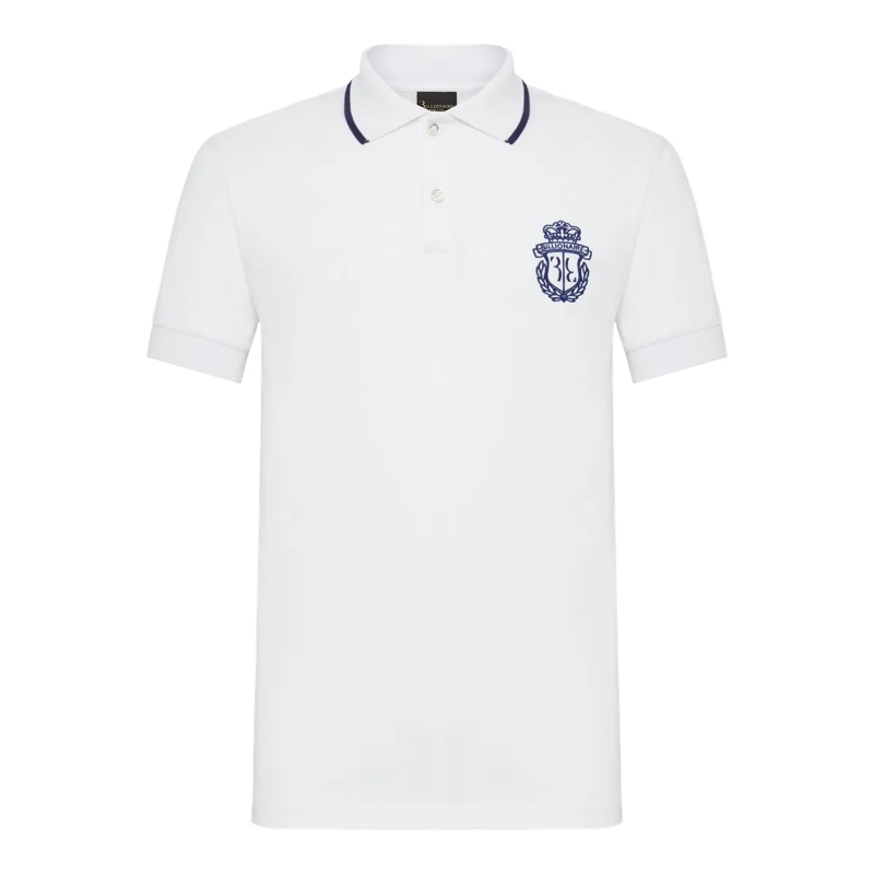 BILLIONAIRE Top Poloshirt Crest weiss
