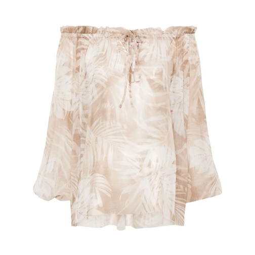 Ermanno Firenze Floral Blouse Neutrals Blouses