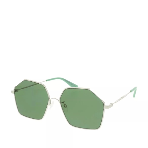 McQ MQ0258S-004 58 Sunglasses Silver-Silver-Green Sonnenbrille