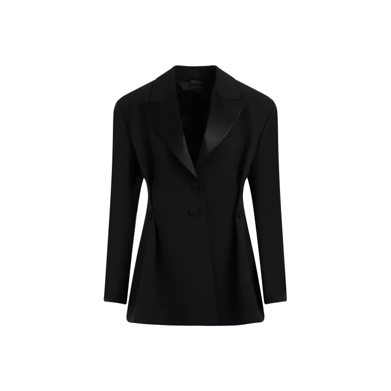 Givenchy Blazer Buttoned Black Virgin Wool Jacket Black