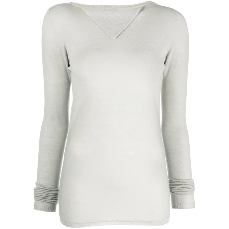 Rick Owens Pull Column Knit Sweater White
