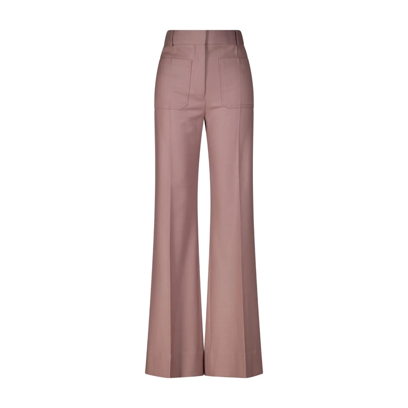 Victoria Beckham Casual broeken Weite Stoffhose aus Woll-Mix Lila