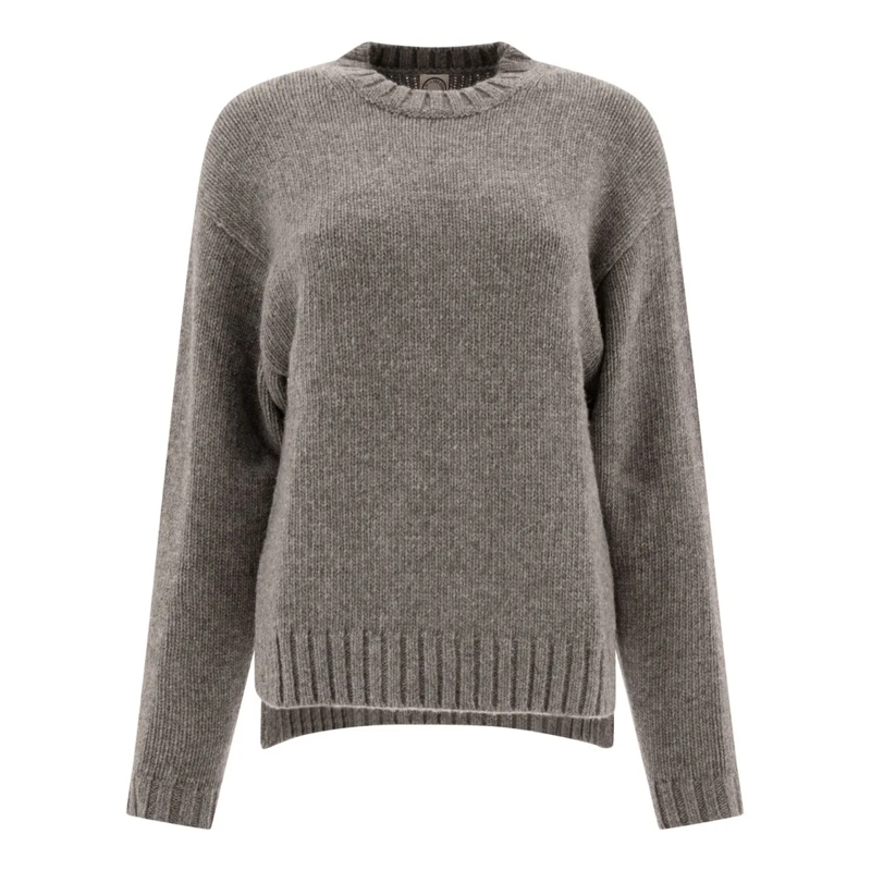 Ines De La Fressange Pull Thick Merino Wool Sweater Grey