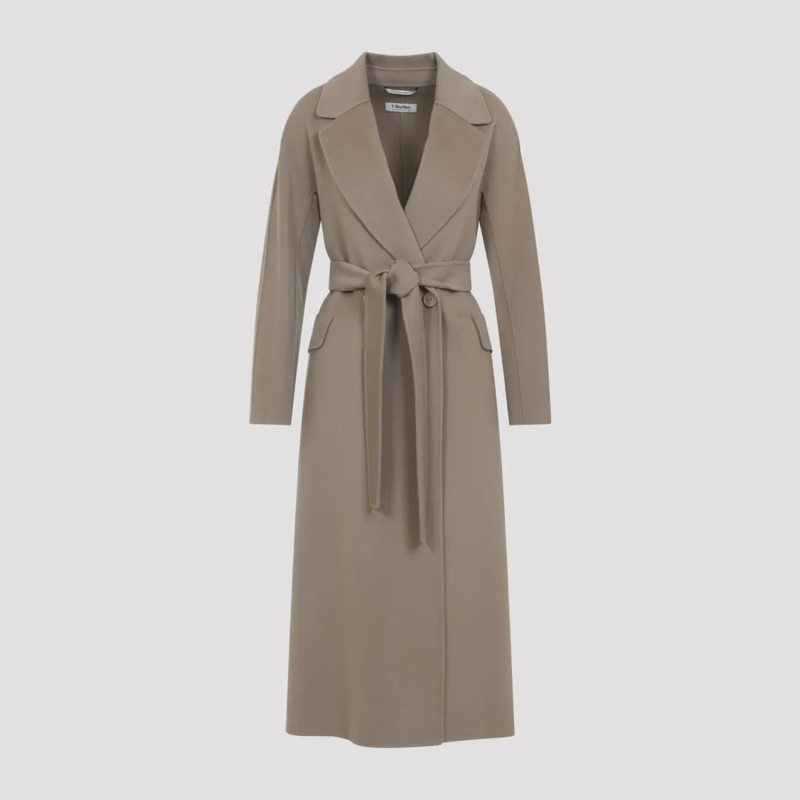 Max Mara Manteau d'hiver Enzo Beige Virgin Wool Coat Brown