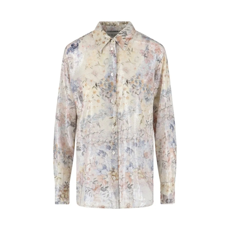 Golden Goose Chemise Floral Pleated Shirt – Multicolor Multicolor