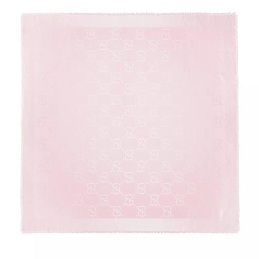 Gucci GG Jacquard Silk Wool Shawl Pink Lightweight Scarf