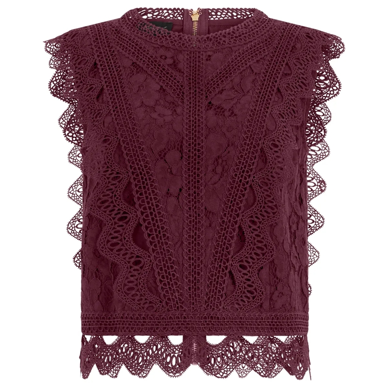 Apart Top Spitzentop rot