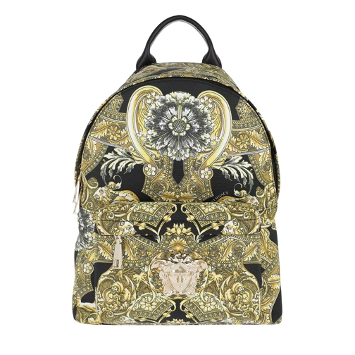 Versace Nylon Backpack Barocco Black/Light Gold Zaino
