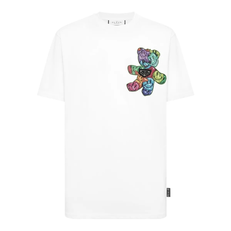 Philipp Plein T-Shirt T-Shirt Rundhalsausschnitt Ss Teddy weiss