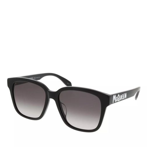 Alexander McQueen AM0331SK-001 56 Sunglass Woman Acetate Black-Black-Grey Sonnenbrille