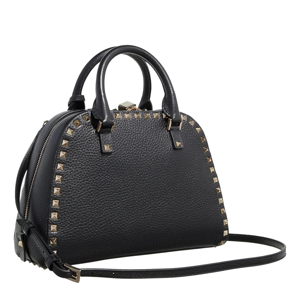 Valentino Garavani Satchels Rockstud Double Handlebag in zwart