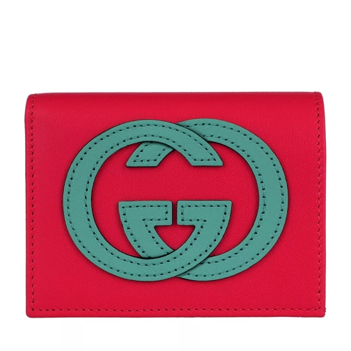 Gucci Card Case Leather Geranium Tvåveckad plånbok