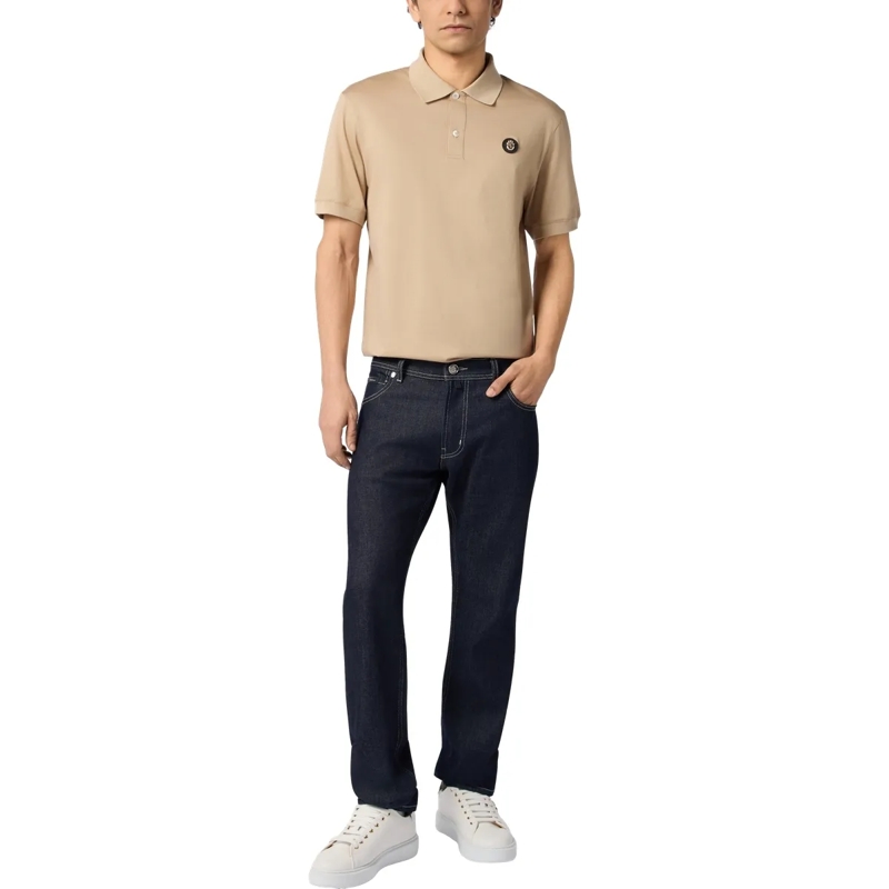 BILLIONAIRE Jeans mit geradem Bein Super Straight Cut Jeans Leather Details schwarz(Image 4)