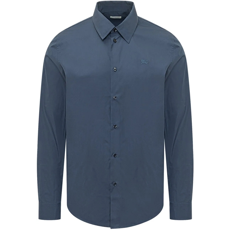 Burberry Haut décontracté Camicia a Manica Lunga con Colletto Classico e Bot blau