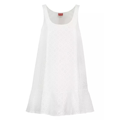 Kenzo Broderie Anglaise Dress White 