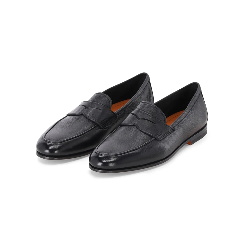 Santoni Schnürschuhe Loafer Carlos aus Leder schwarz