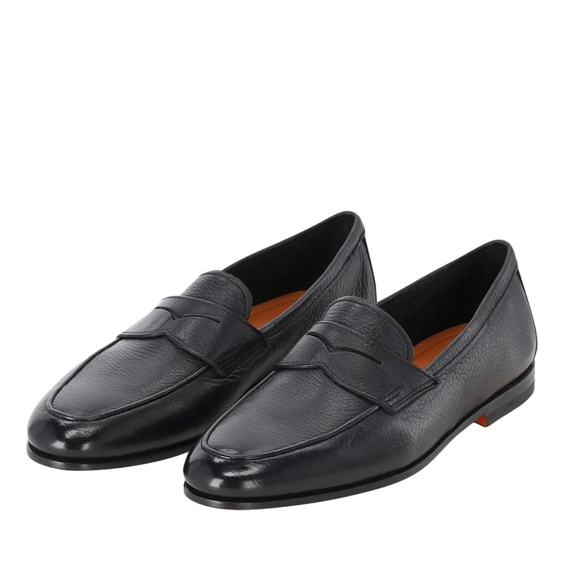 Santoni Loafer Loafer Carlos aus Leder schwarz