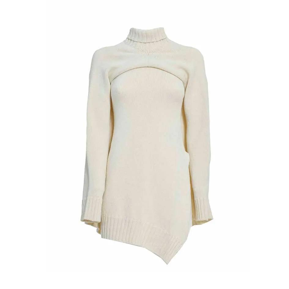Thumbnail - Jil Sander - Cream Knit Wool Sweatshirt Set (2 Pieces) - Größe 34 - weiß