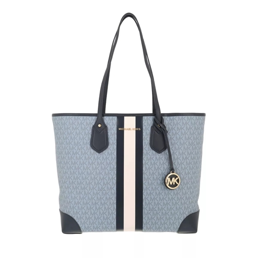 MICHAEL Michael Kors Eva LG Tote Bag Pale Blue Navy Shopping Bag