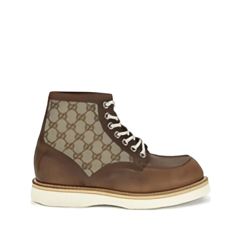 Gucci Stiefel Lace-Up Ankle Boot Brown