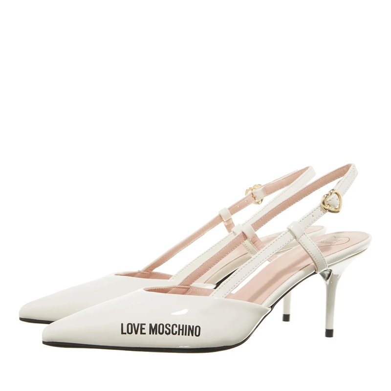 Love Moschino Pumps Rubber Logo Scarpa Donna Latte